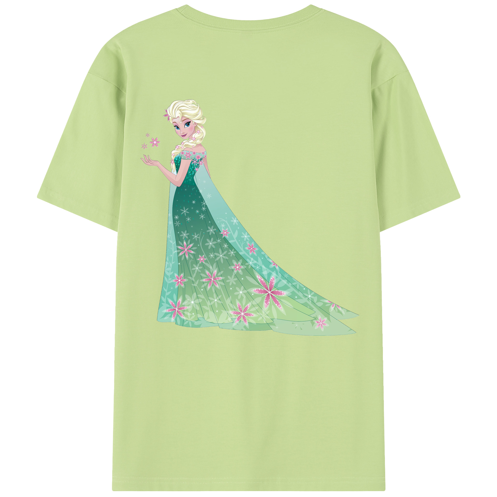 （画像用） アナと雪の女王 アンナ エルサ Frozen Anna Elsa 綿100％半袖Tシャツ（背面プリント）
